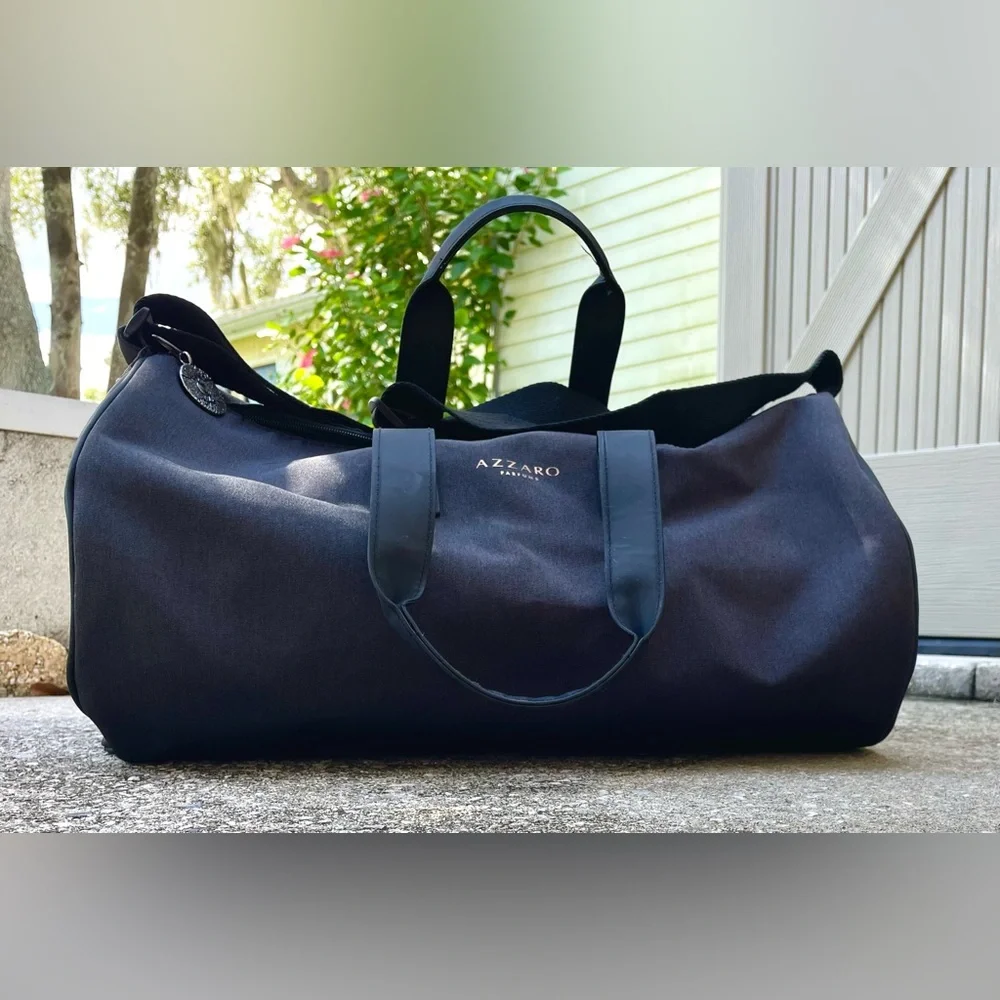 *NEW* AZZARO Men’s  Black Duffle/Travel/Gym/Overnight Bag - Black - Crossbody